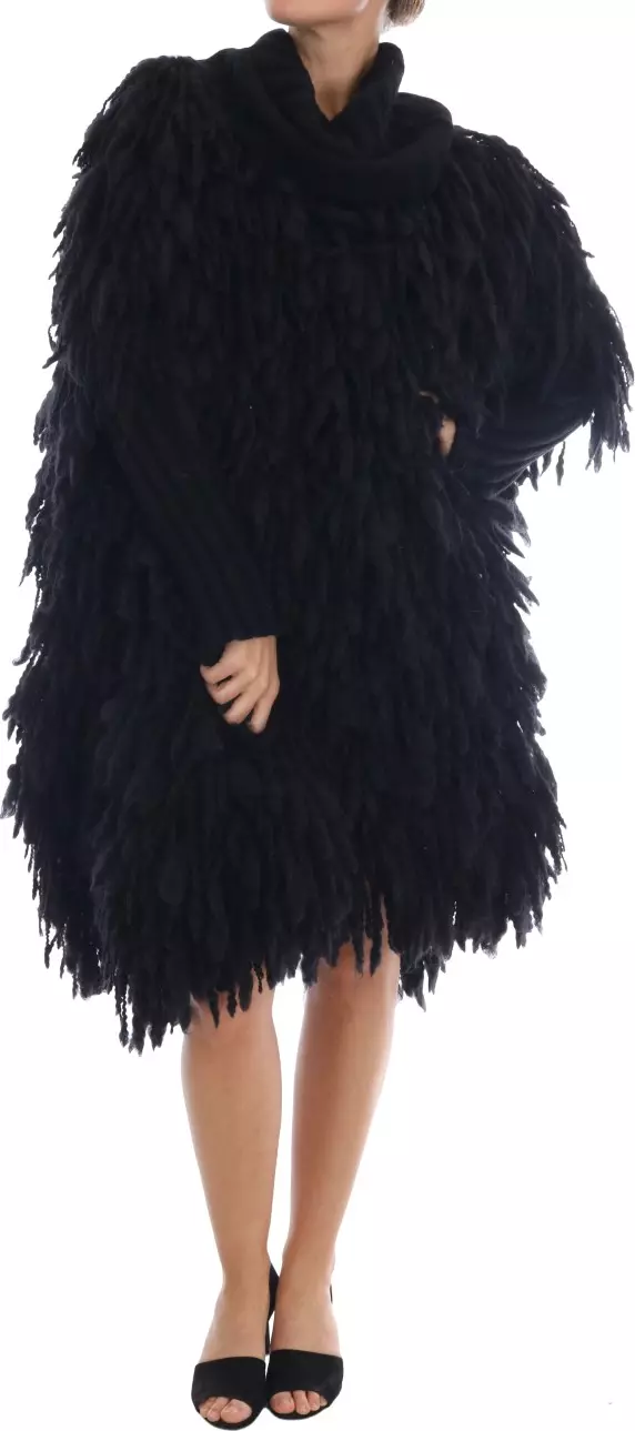 Black Fringes Wool Pullover Sweater