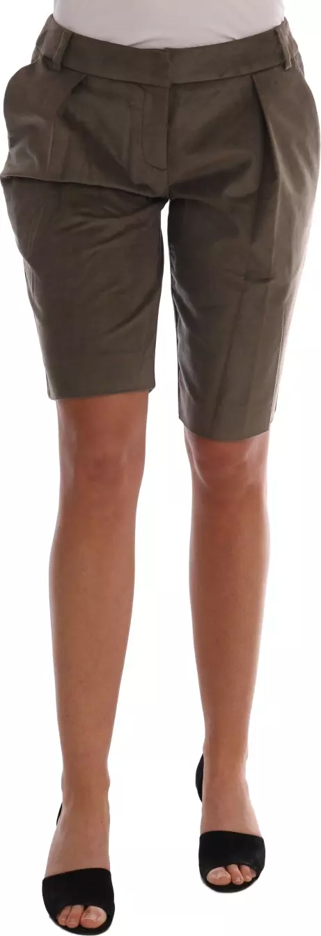 Brown Velvet Bermuda Shorts