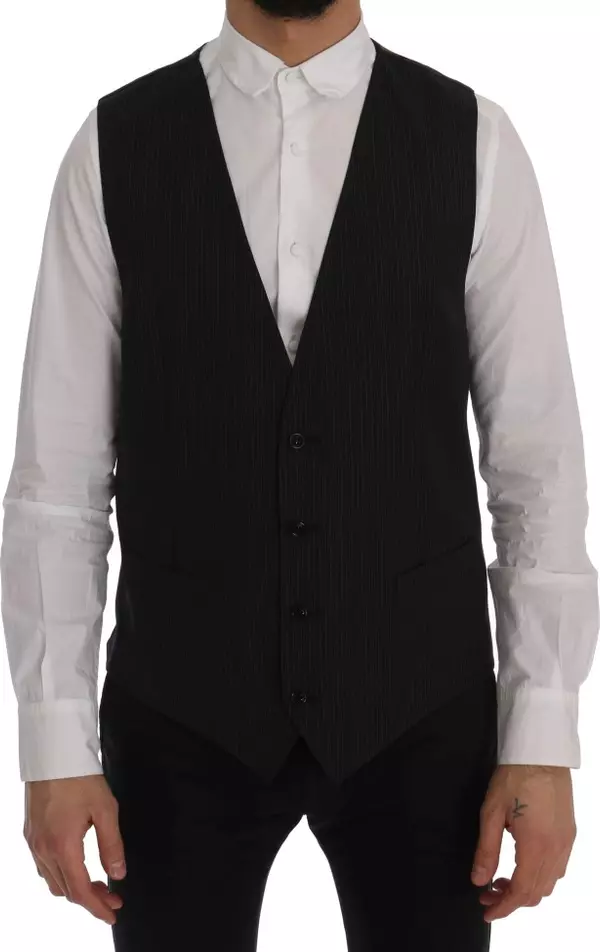 Gray Wool Stretch Vest