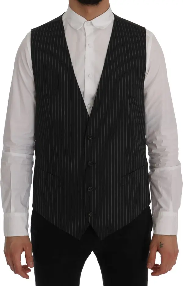 Gray Wool Stretch Vest