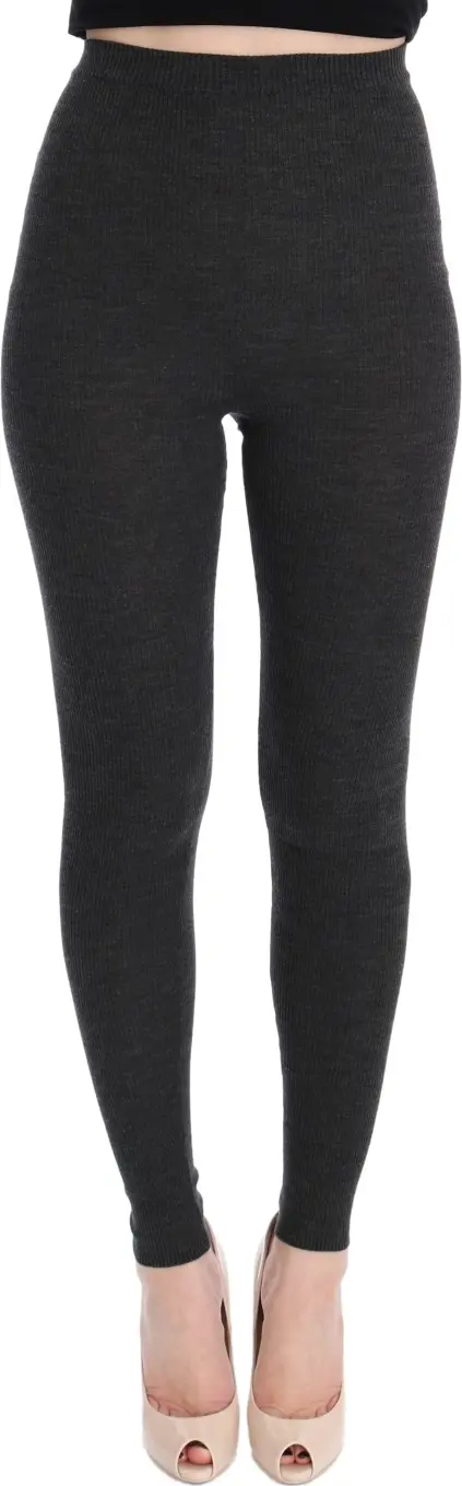 Gray Wool Stretch Tights