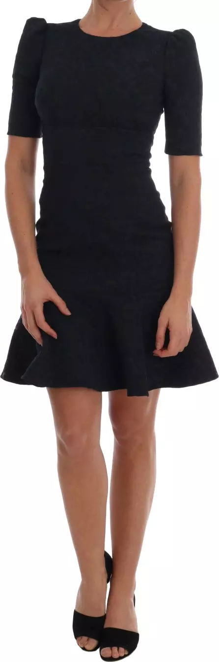 Black Blue Flare Mini Dress