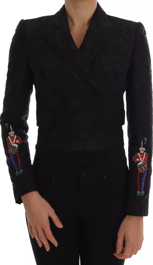 Black Brocade Blazer Jacket