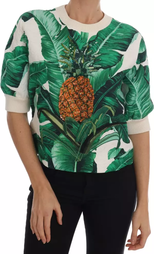 Pineapple Banana Sequins Crewneck Sweater