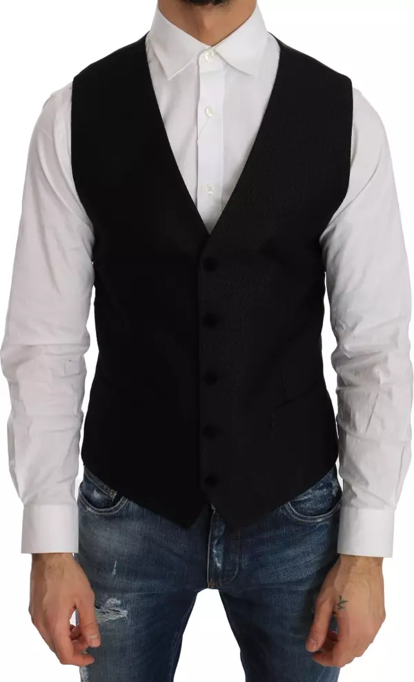 Black Polka Dot Pattern Vest