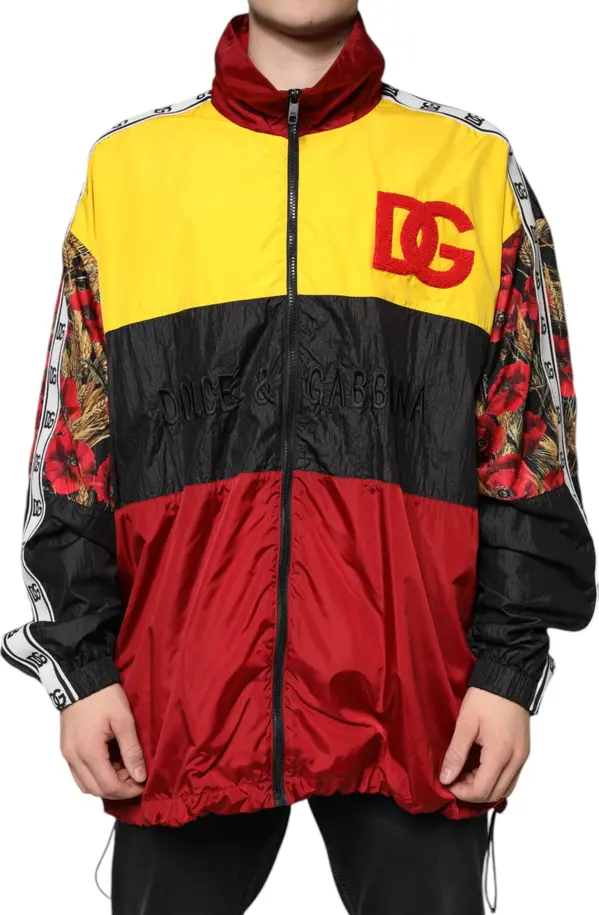 Multicolor Patchwork Men Full Zip Sweater