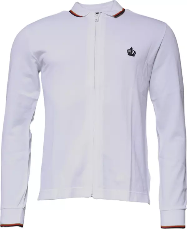 White Crown Men Full Zip Sweatshirt Sweater