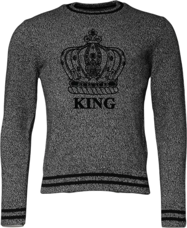 Gray Crown King Cashmere Pullover Sweater