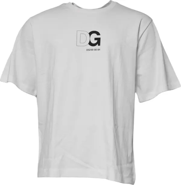 White DG Logo Crew Neck Short Sleeves T-shirt