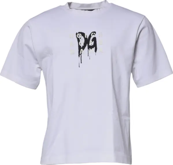 White DG Logo Crew Neck Short Sleeve T-shirt