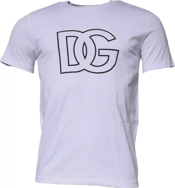 White DG Logo Cotton Crew Neck T-shirt