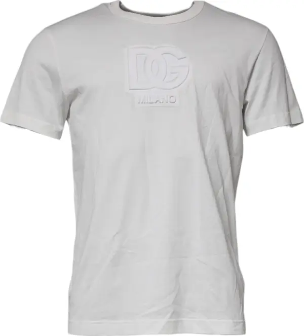 White DG Logo Cotton Crew Neck T-shirt
