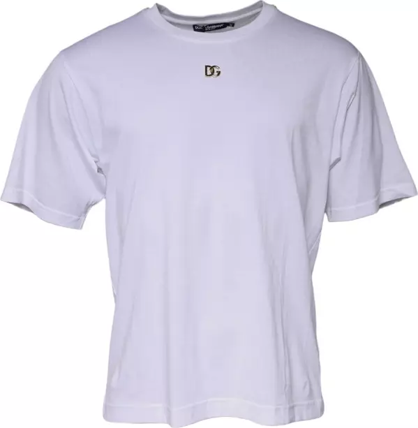 White DG Logo Crew Neck Short Sleeve T-shirt