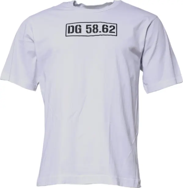 White DG Logo Cotton Crew Neck T-shirt