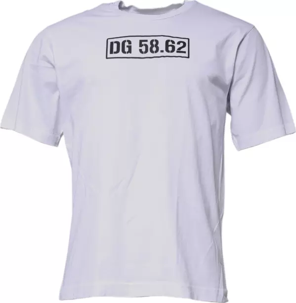 White DG Logo Cotton Crew Neck T-shirt