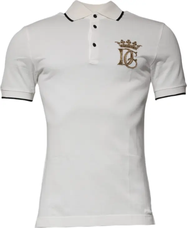 Off White Crown Cotton Collared Polo T-shirt