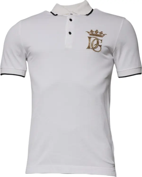 Off White Crown Cotton Collared Polo T-shirt