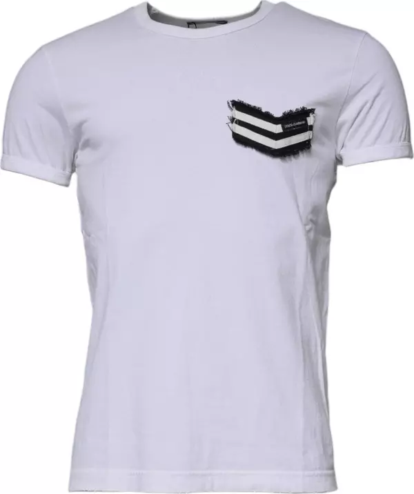 White Stripes Crew Neck Short Sleeves T-shirt
