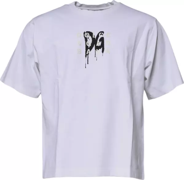 White DG Logo Cotton Crew Neck T-shirt