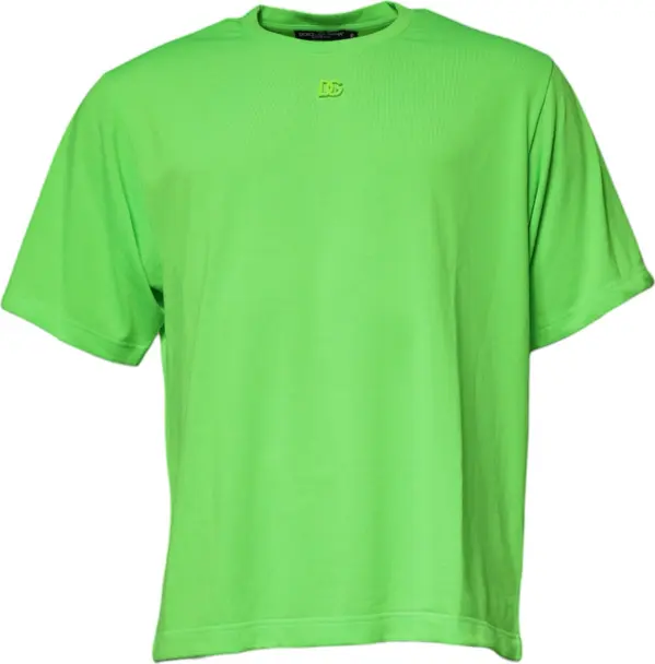 Green DG Logo Cotton Crew Neck T-shirt