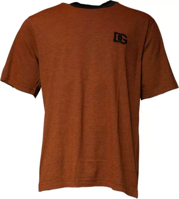 Brown DG Logo Cotton Crew Neck T-shirt