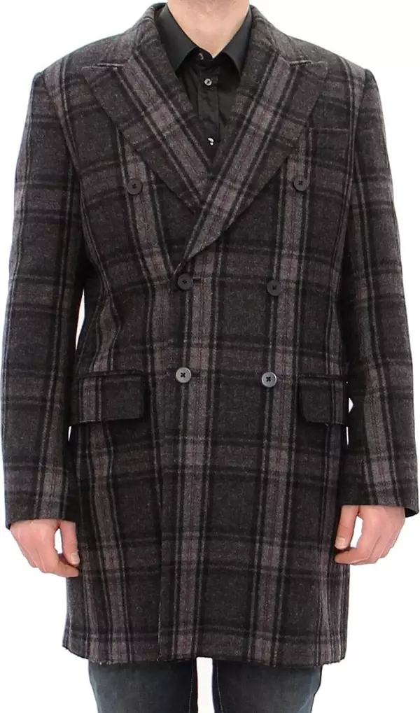 Gray Double Breasted Coat Jacket