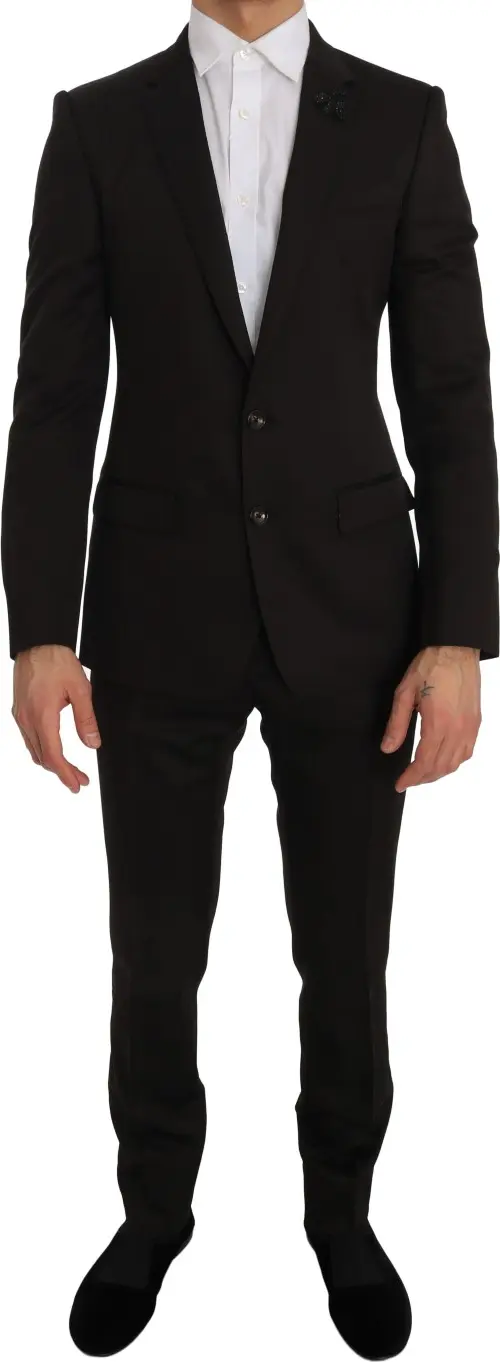 Brown Wool Crystal Bee Slim Fit MARTINI