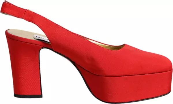 Red Platform Slingback Heels Sandals Shoes