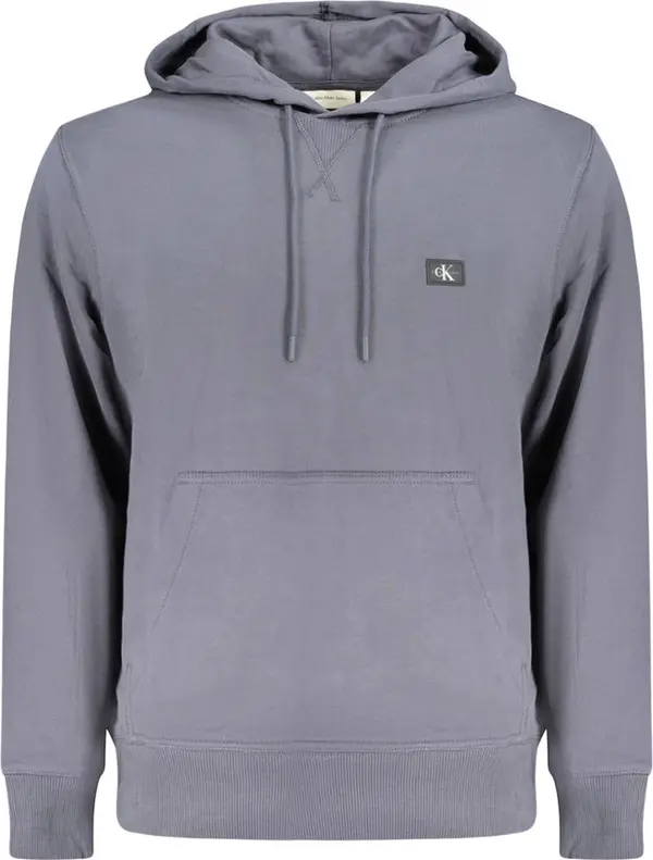 Blue Cotton Men's Hooded Sweatshirt