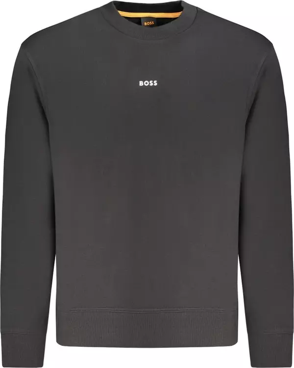 Black Cotton Men Sweatshirt