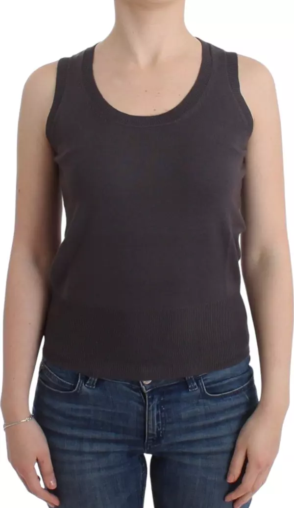 Brown knit tank top