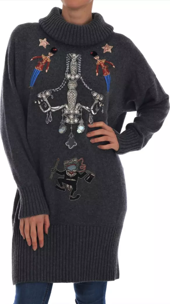 Fairy Tale Crystal Gray Cashmere Sweater