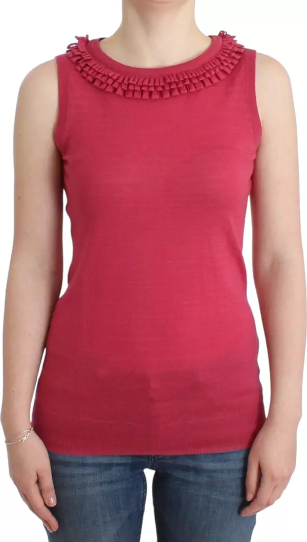 Pink wool knit top