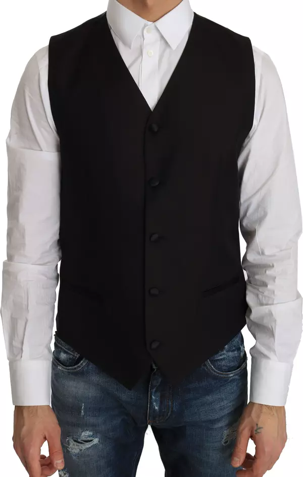 Black Silk Dress Waistcoat