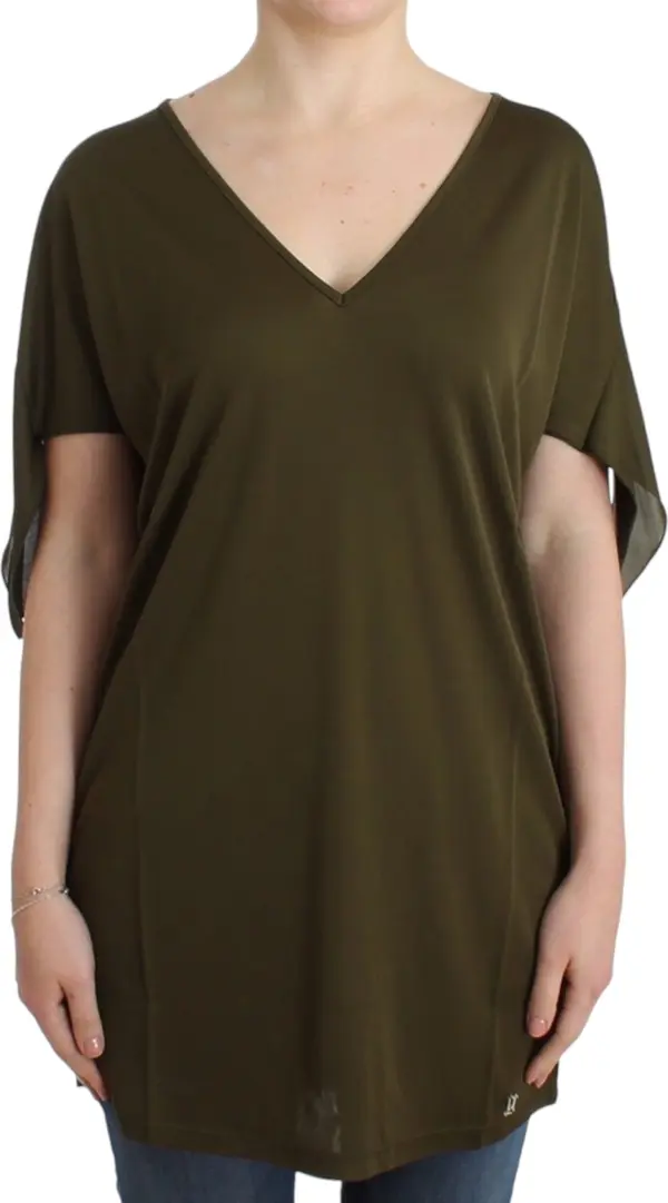 Green shortsleeved blouse top