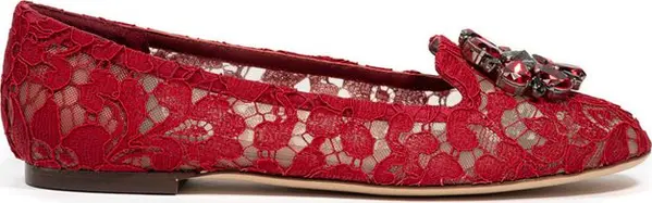 Red Viscose Ballet Flats
