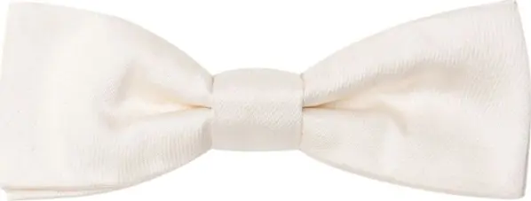 White Silk Bowtie