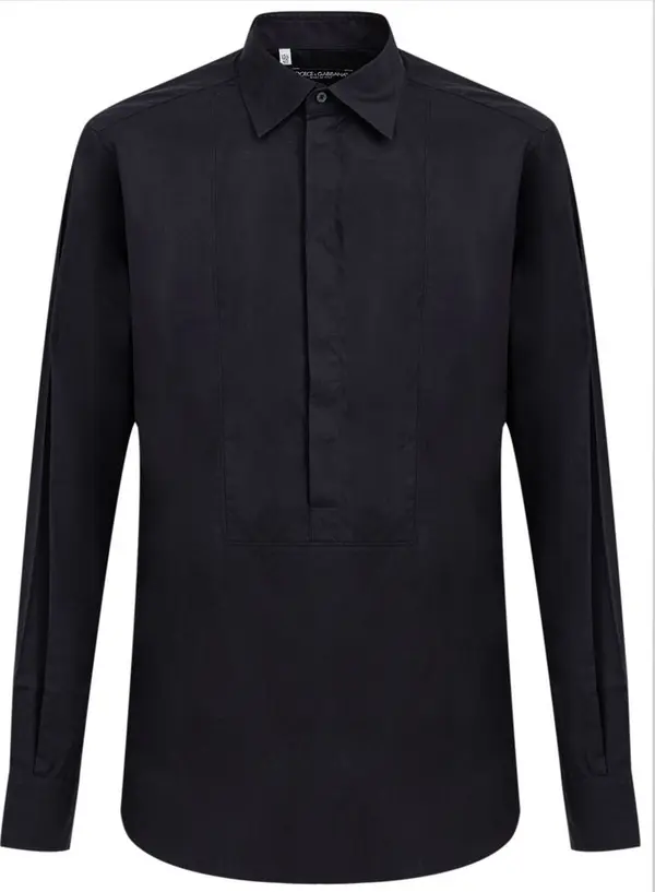 Navy Blue Cotton Dress Shirt