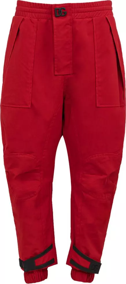 Red Polyamide Athletic Pants