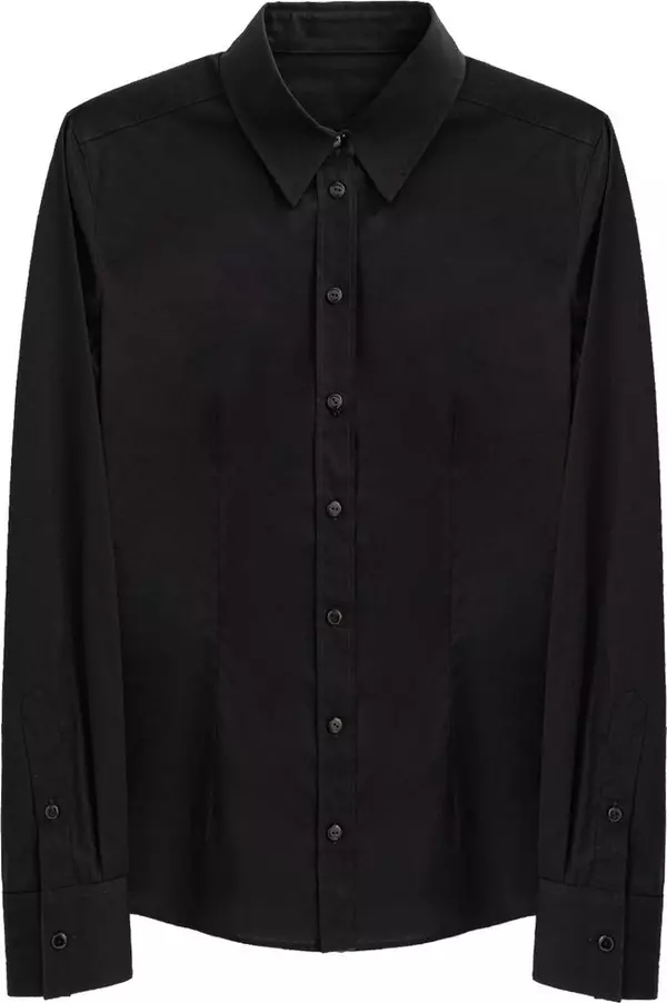 Black Cotton Dress Shirt