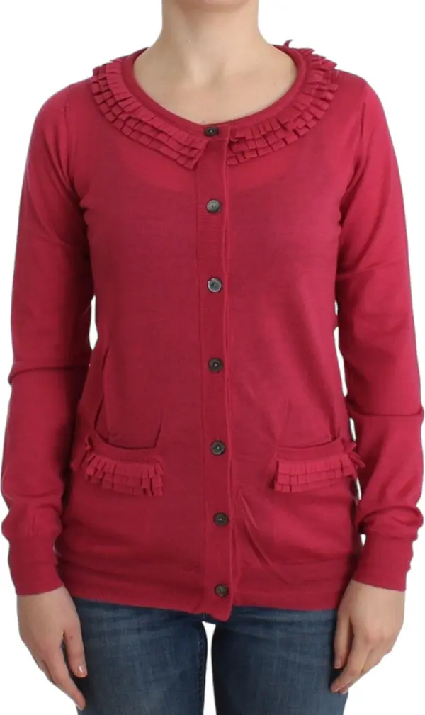 Pink wool cardigan