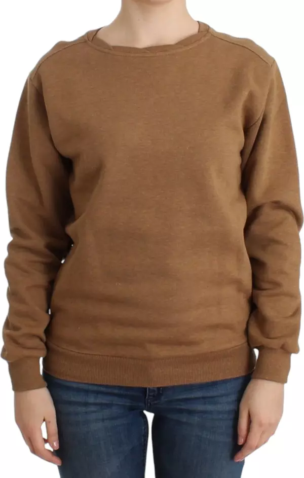 Brown Crewneck Cotton Sweater