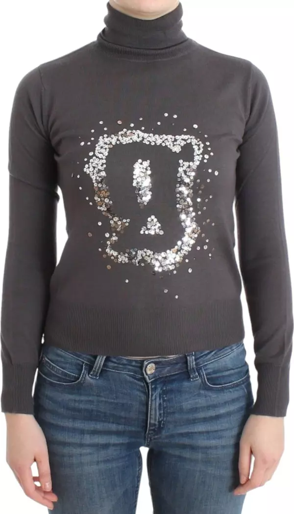 Brown turtleneck cotton sweater
