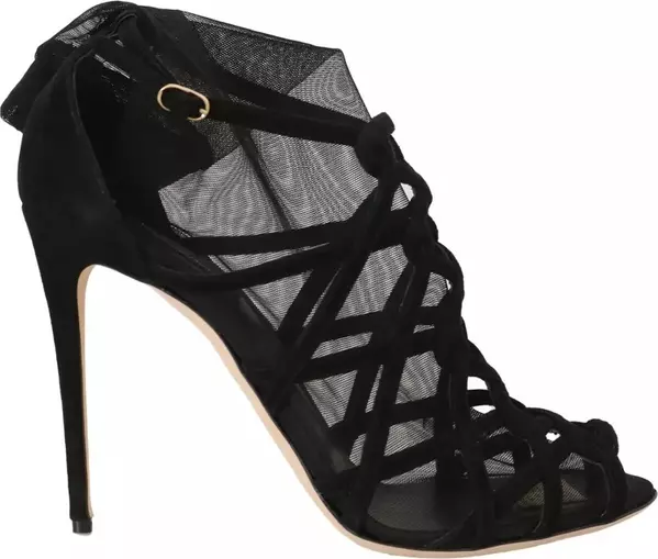 Black Suede Stilettos Booties Socks Shoes