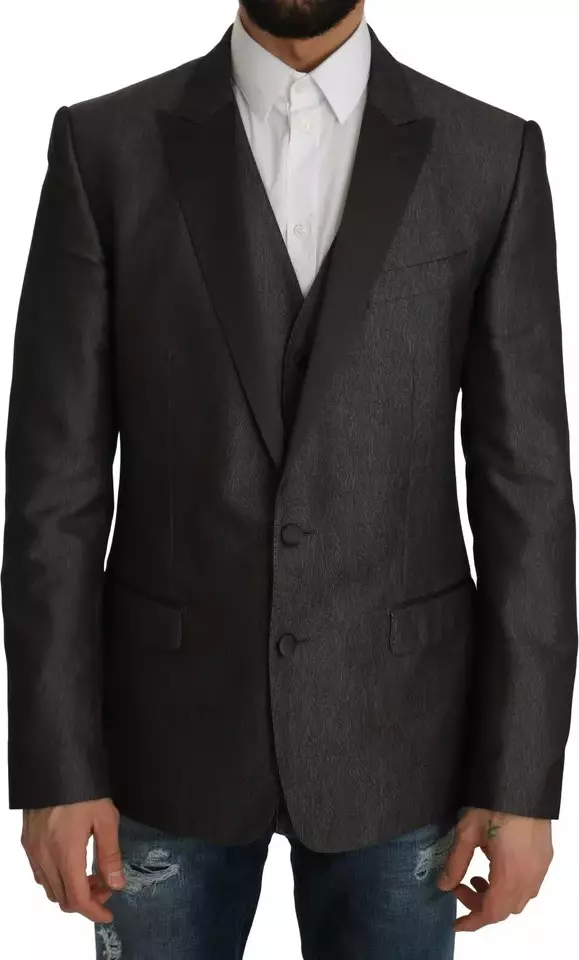 Gray MARTINI 2 Piece Vest Coat Blazer