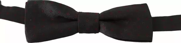 Gray Dotted Silk Adjustable Neck Bow Tie