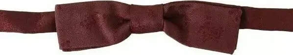 Bordeaux Silk Floral Faille Adjustable Bow Tie