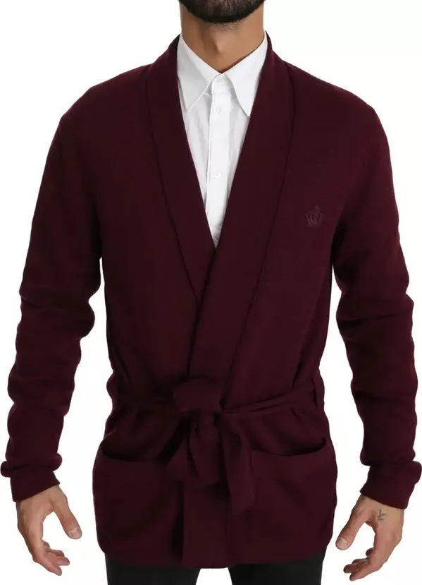 Bordeaux Cashmere Crown Cardigan Sweater