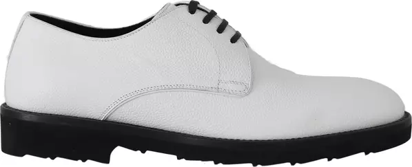 White Leather Derby Dress Formal Shoes
