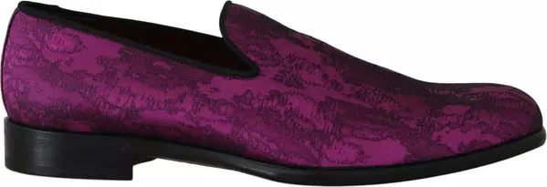 Purple Jacquard Loafers Dress Formal Shoes